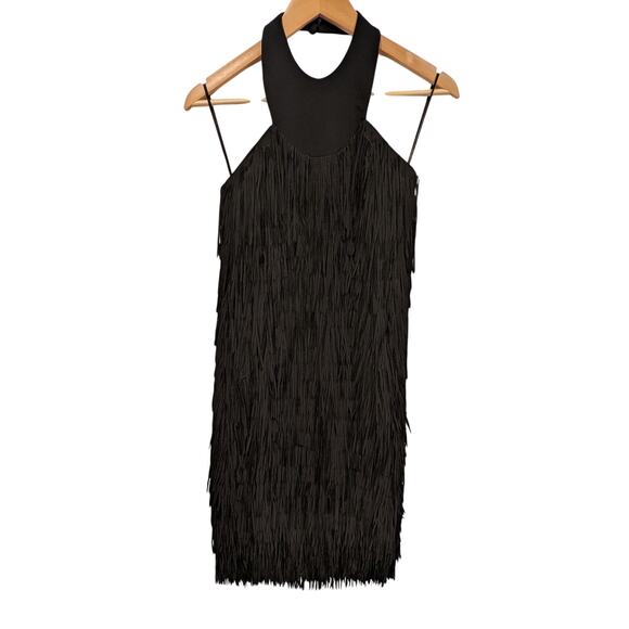Dress the Population Dresses & Skirts - Dress the Population Dylan Black Halter Fringe Dress‎ Flapper 1920s Party Jazz